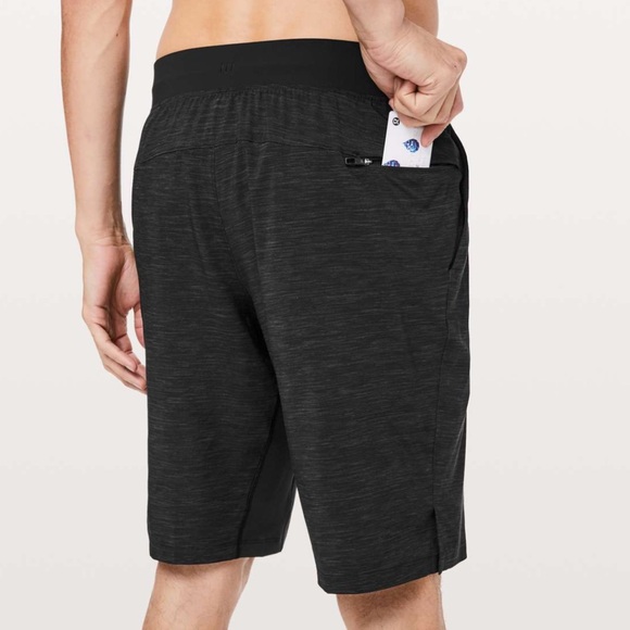 Lululemon T.H.E. Short *Linerless 11" (Heather Allover Deep Coal Black) - Picture 4 of 9